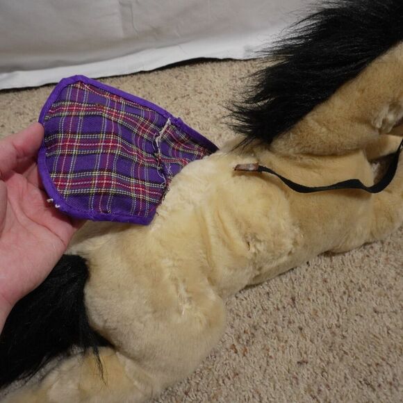 Saddle Club Large Realistic Horse Plush 28" Light Brown Tan Black Starlight VTG - Picture 11 of 15